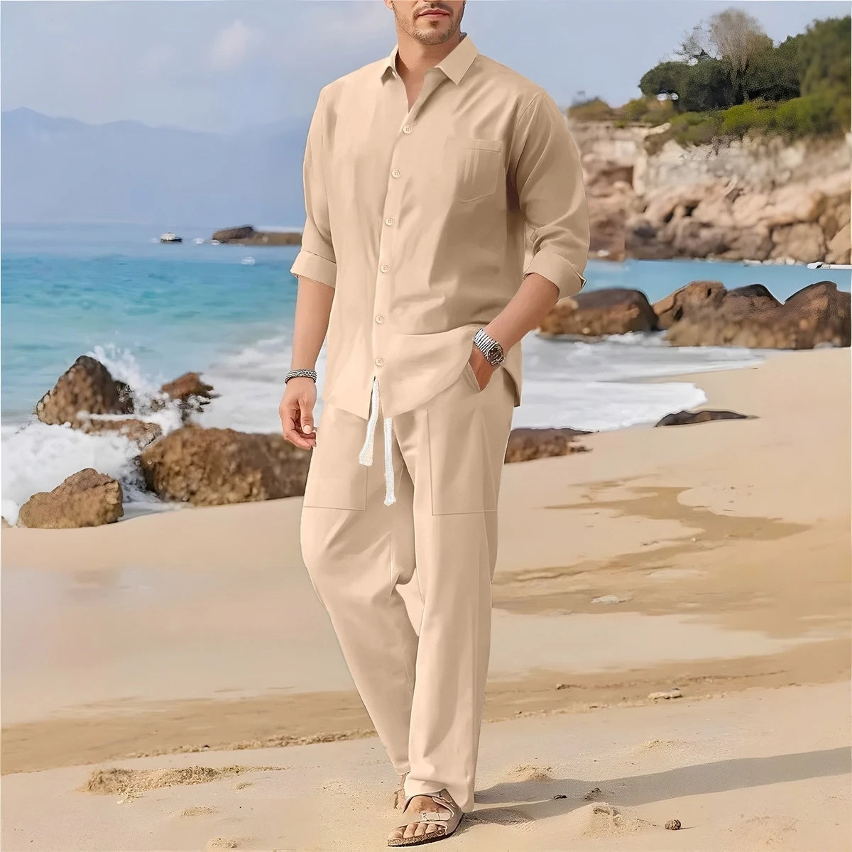 Men's New Fashion Casual Pants Set