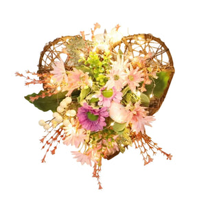 Spring Front Door Welcome Flower Wreath