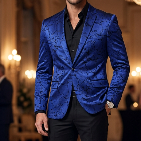 Classic Black Jacquard Blazer