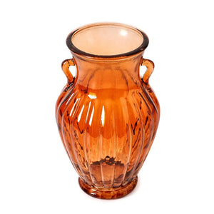 Amber Glass Flower Vase