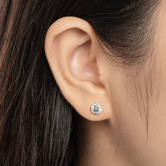 Moissanite Diamond Stud Earrings