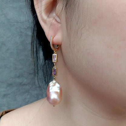 Natural Classic Pink Keshi Pearl Earrings