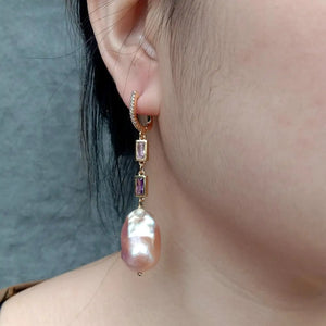 Natural Classic Pink Keshi Pearl Earrings