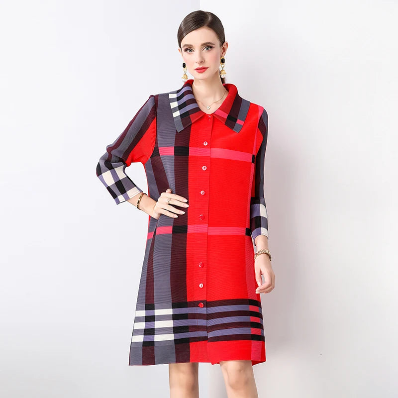 Autumn Fashionable Pleated Dress