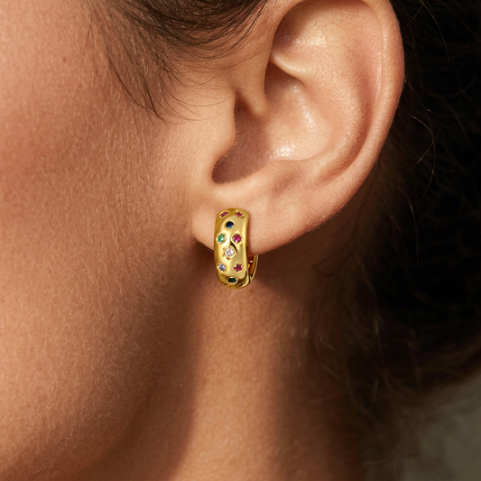 Colorful Star Design Ear Hoops