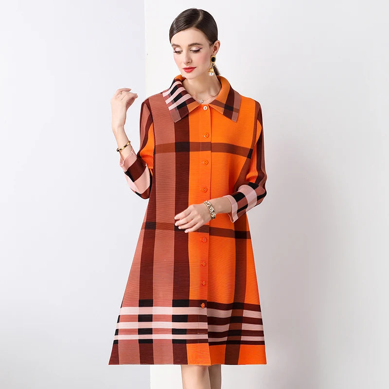 Autumn Fashionable Pleated Dress