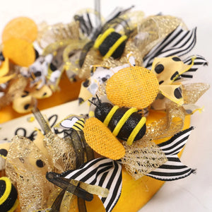 Bee Sunflower Spring Welcome Wreath