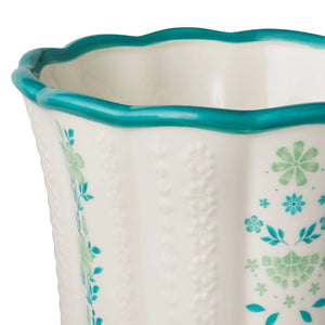 Flower Patterned Ceramic Planter
