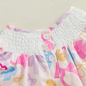 Girl's Bow Detail Smock Dress