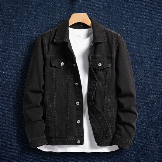 Men's Stylish Denim Black Jacket
