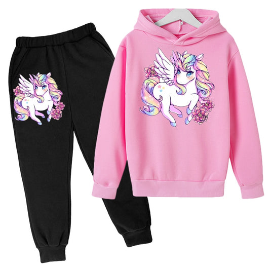 Girls Unicorn Hoodie Sweat Suit